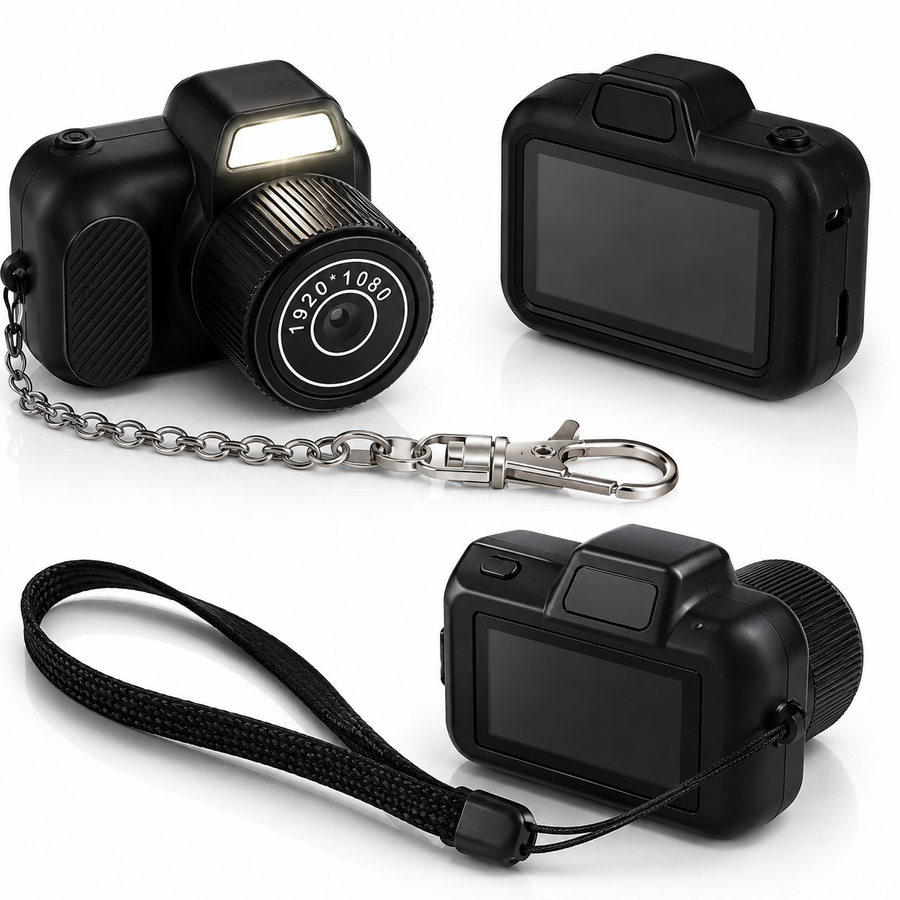 Mini Keychain Camera1080P 2MP Mini Body Camera, Portable Micro Video Camcorder with 0.96Inch Display for Kids Students Travel VYRONX®